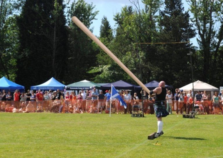 Caber Tossing at Milngavie Highland Games - Check for other Highland Games via 'SHGA'