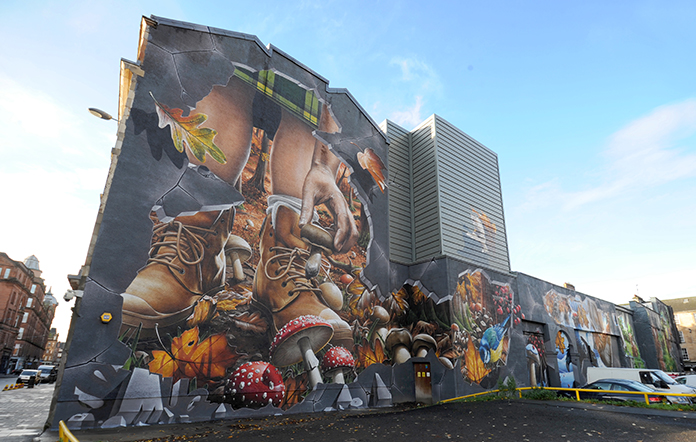 City Center Mural Trail in Glasgow by Villa in Scotland